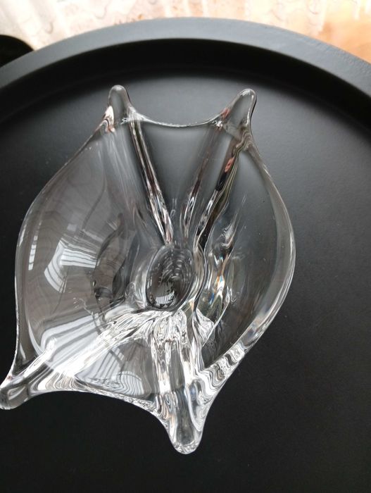 Patera ze szkła kryształowego Val St Lambert lata 60 XX w