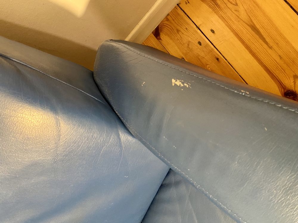 Okazja! Fotel skórzany niebieski marki Kler skóra naturalna granatowy