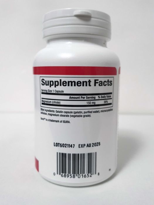 Магній цитрат Natural Factors, 150 мг, 90/180/360 капсул