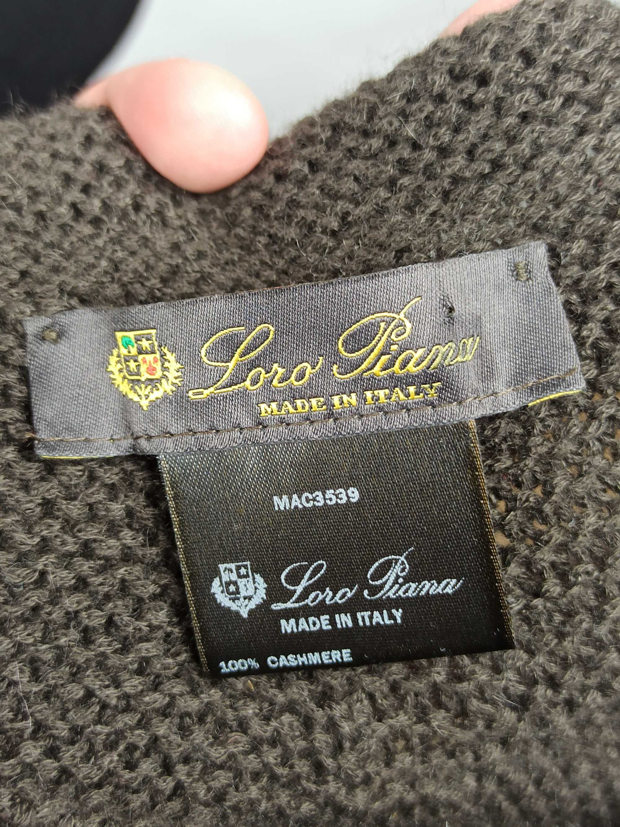 Loro Piana damskie brązowe poncho 100% kaszmir