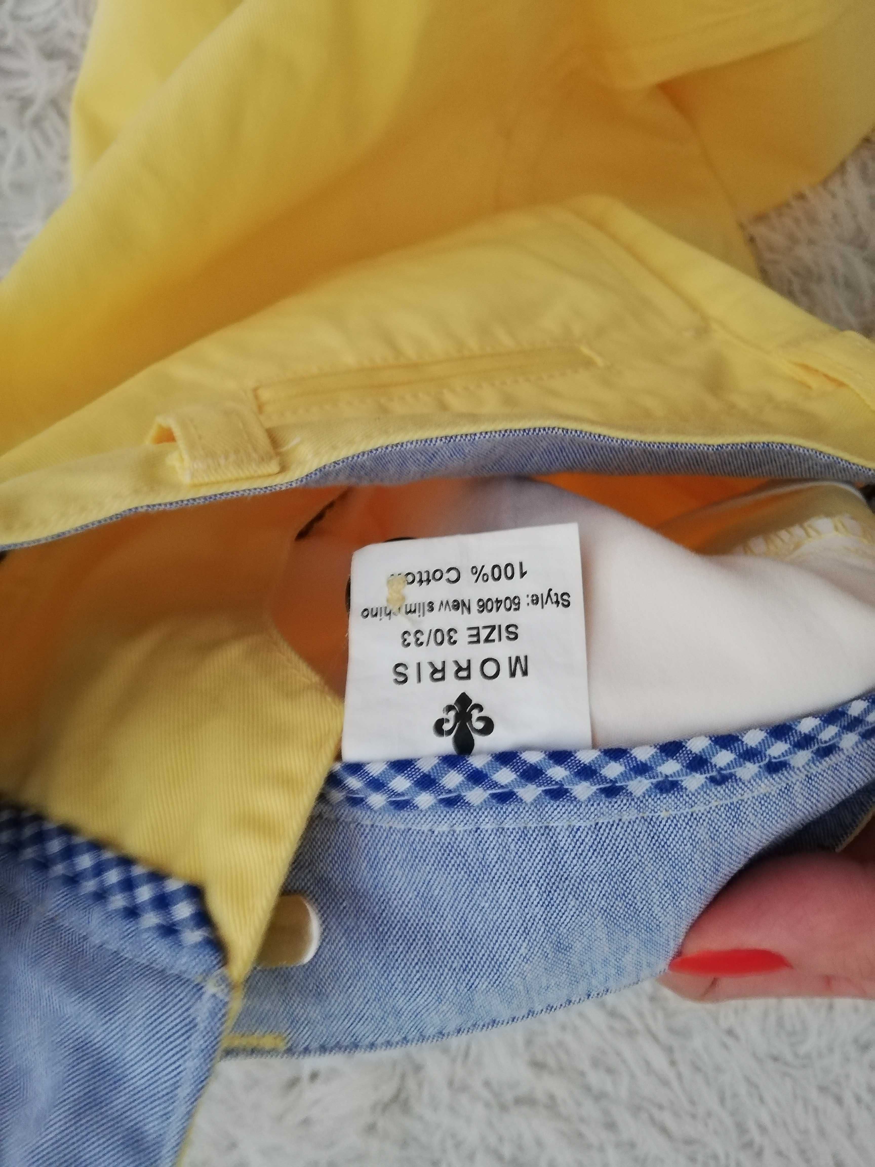 żółte spodnie MORRIS 30/33 chinosy slim chino spodnie M 38