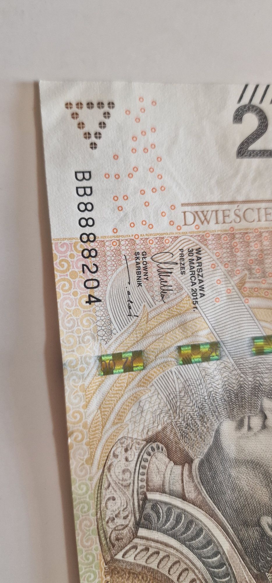 200 zł z fajna serią i nr