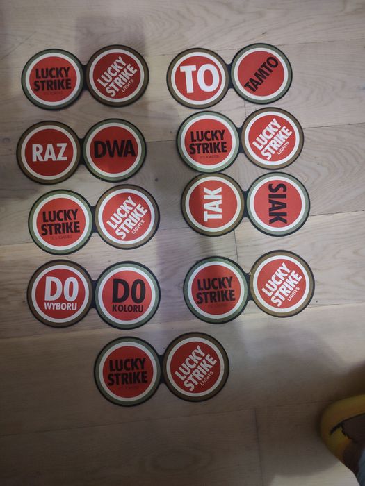 Lucky strike zestaw 9 tekturowych podkładek