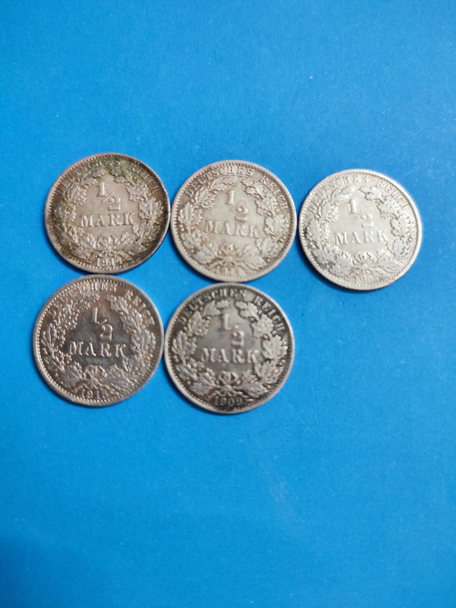 1/2 Marki 5 sztuk srebrne monety srebro