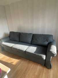 Sofa szara IKEA pokrowce zdejmowane styl skandynawski rozkładana