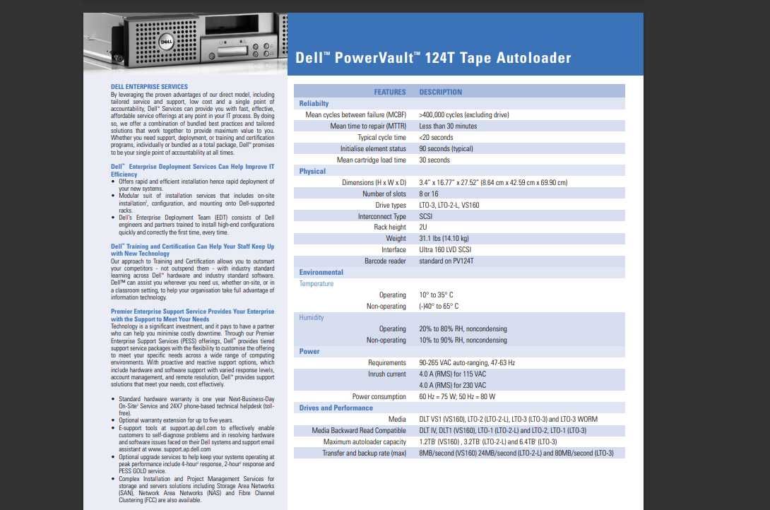 Biblioteka automatyczna/ streamer LTO4 Dell Powervault 124T