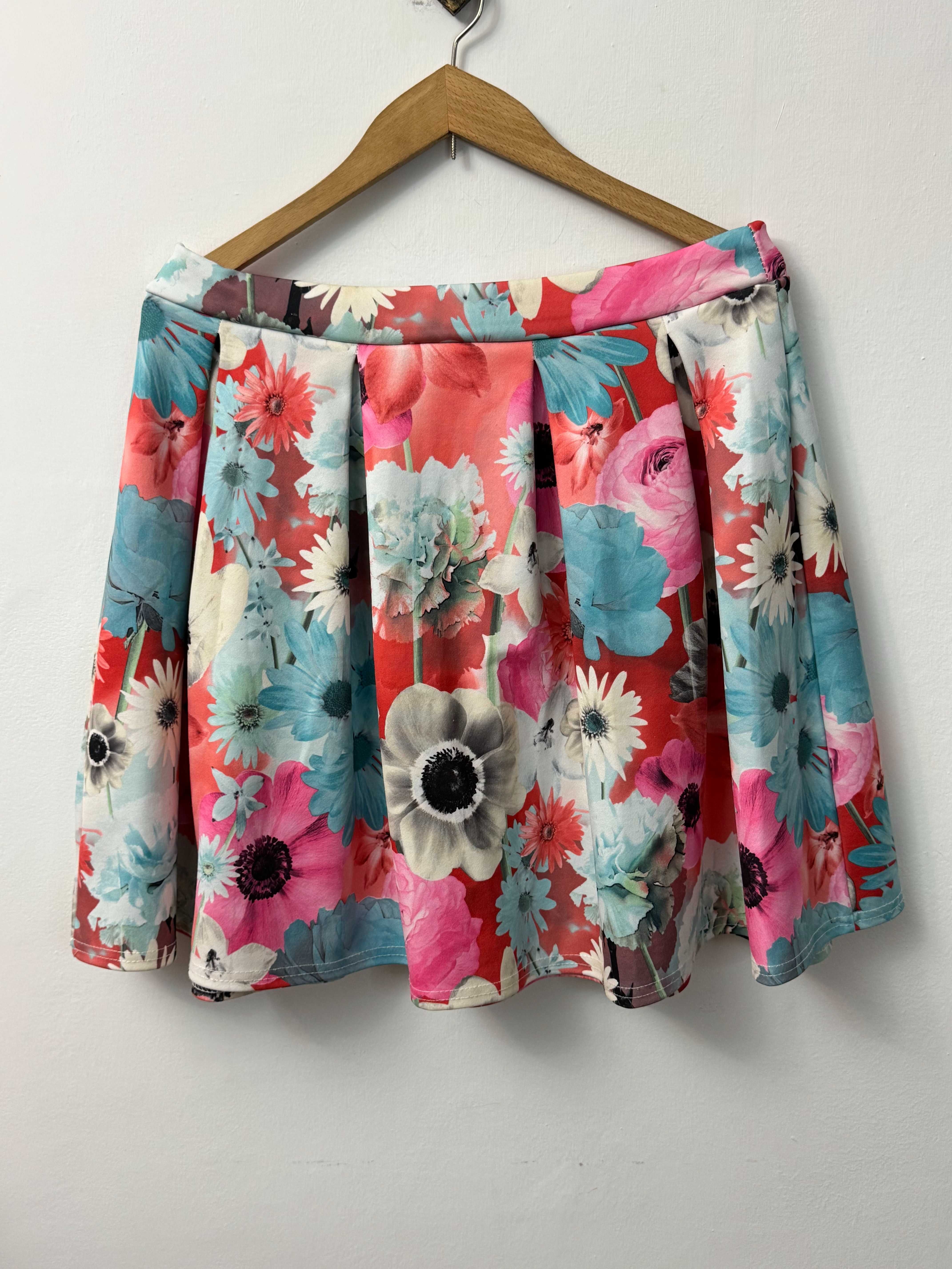 Spódnica do kolan w kwiatki spódniczka w kwiaty floral print Quiz 40 L
