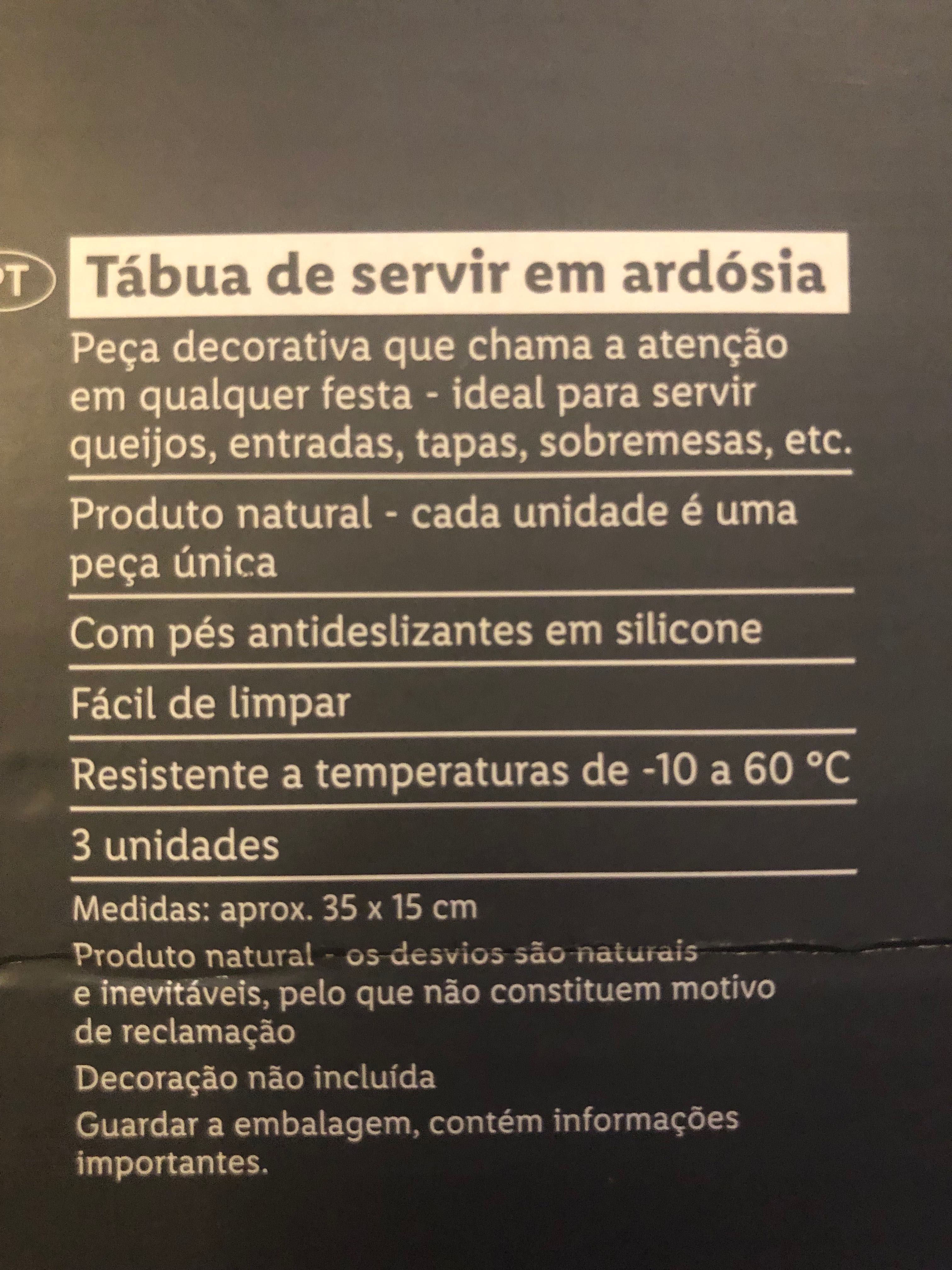 3 pratos retangulares em ardósia Novos