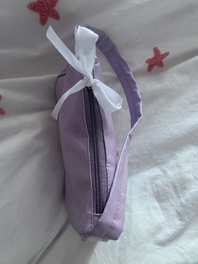 liliowa torebka z kokardką coquette