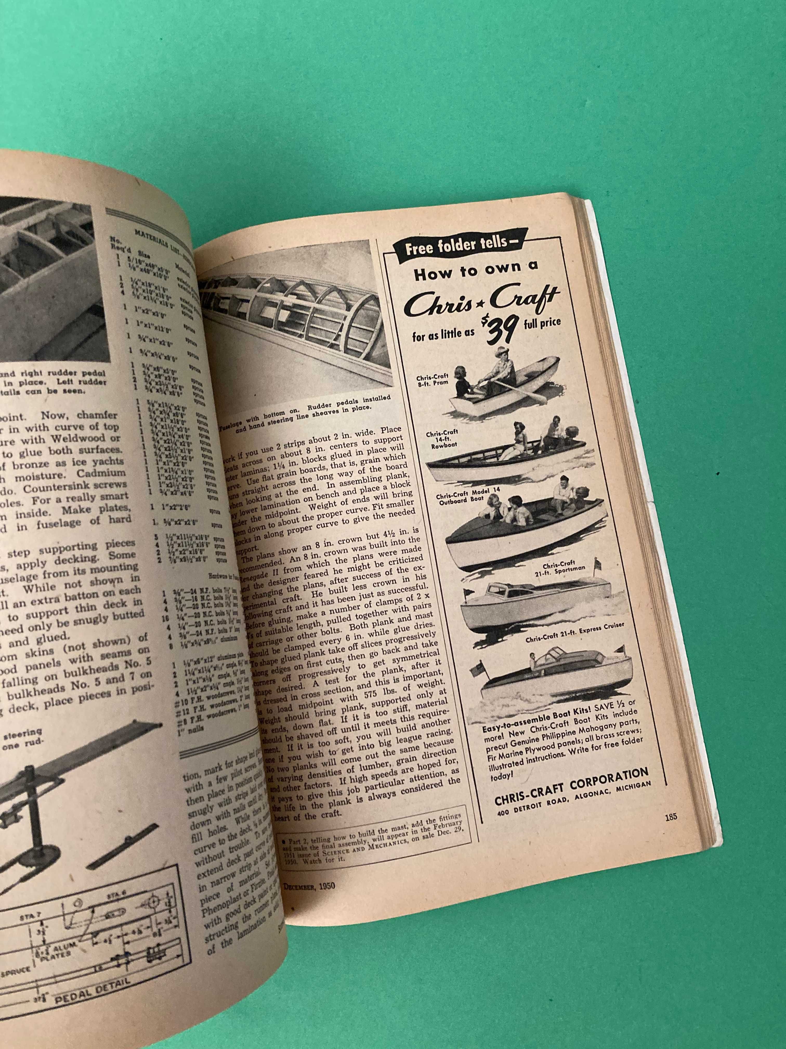 Revista Americana Science and Mechanics Dezembro 1950