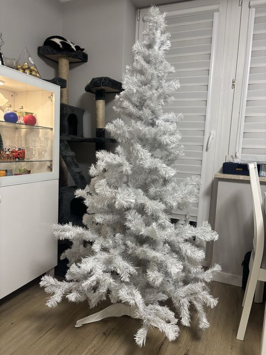 Sztuczna biala choinka 180 cm