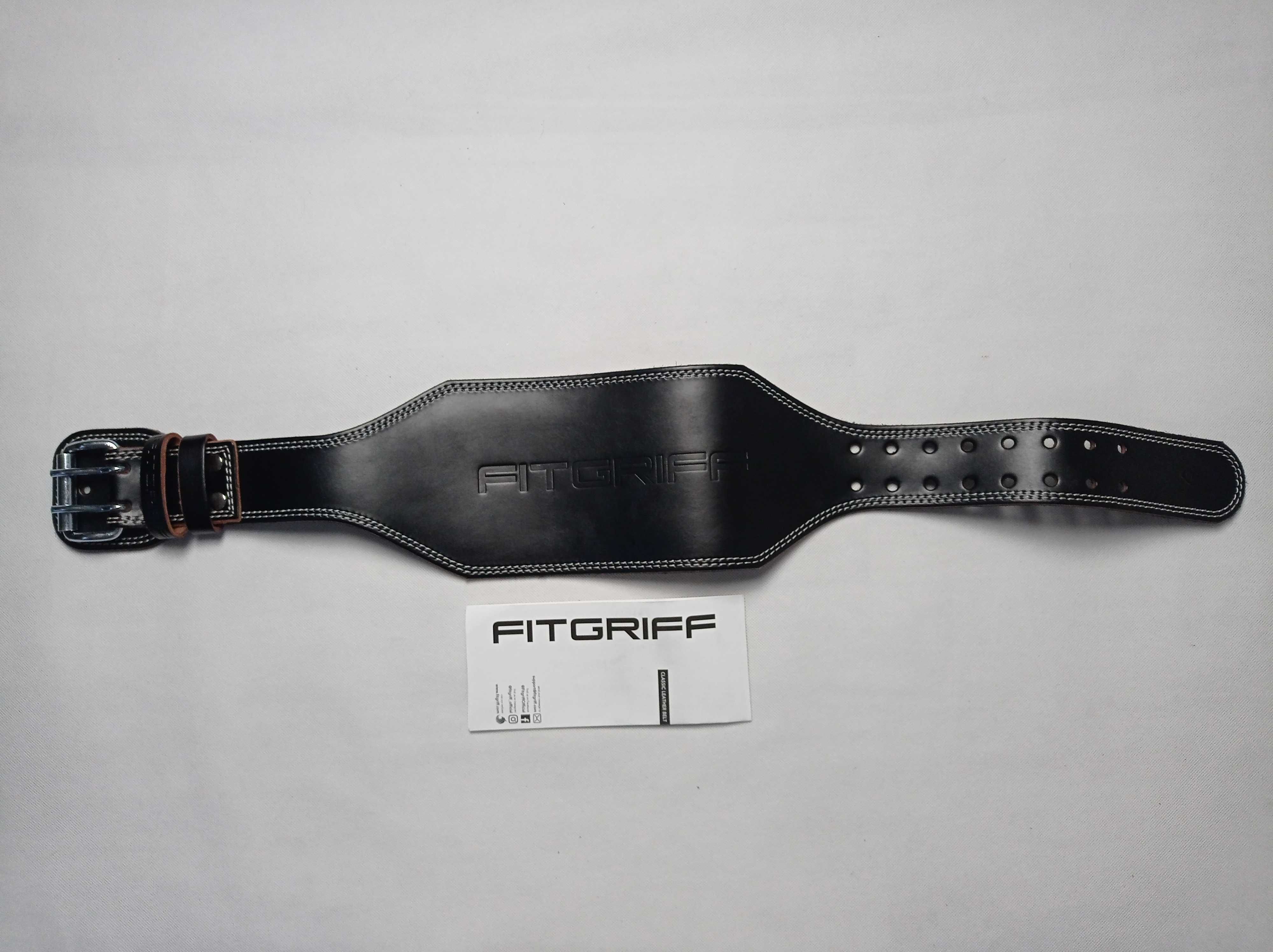 Skórzany pas kulturystyczny Fitgriff roz S 60-79 cm CZARNY