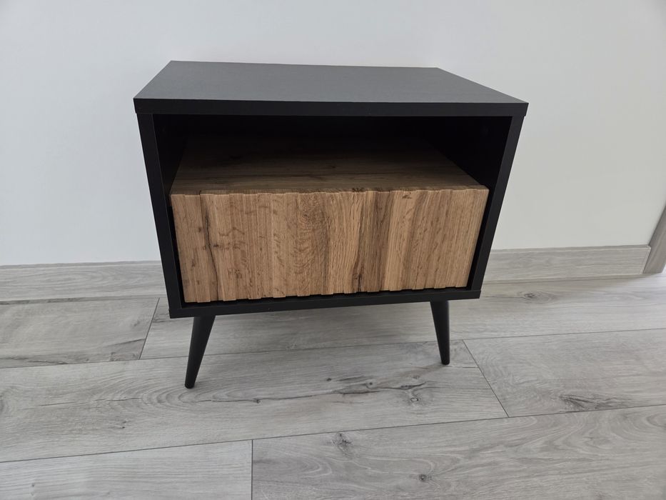 Szafka nocna Bello 2szt z szufladą z lamelowym frontem