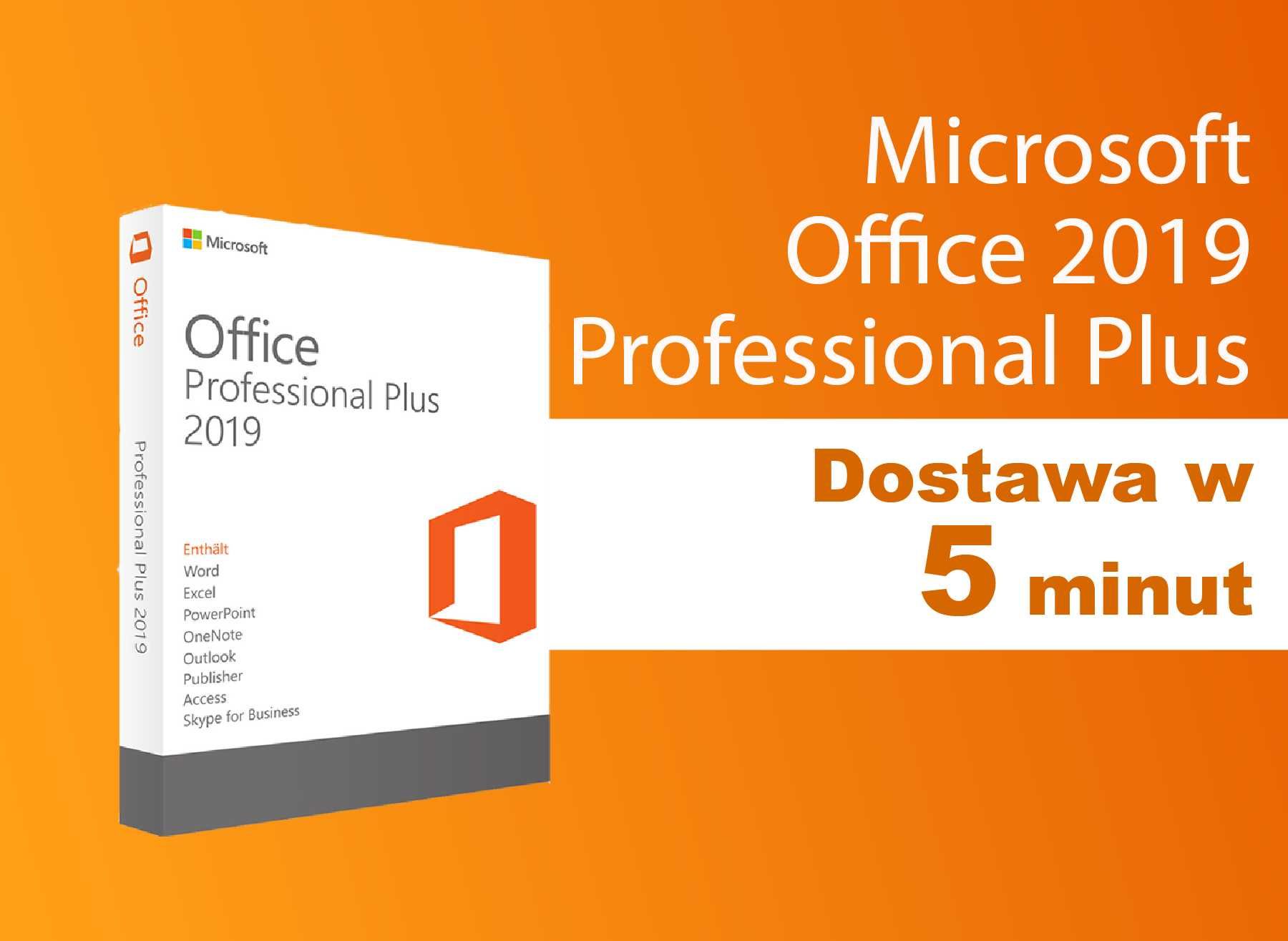 Office 2019 Professional Pro Plus Klucz DOSTAWA 5 MINUT DOŻYWOTNIO