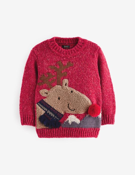 Nowy Next sweter świąteczny z reniferem 92-98