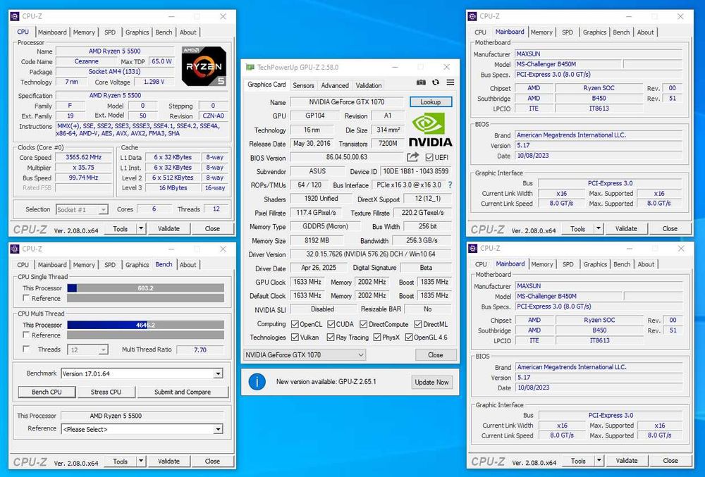 !!!цена снижена!!! Продам игровой ПК на базе Ryzen 5 5500 + GTX 1070