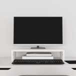 Vidaxl Podstawka Na Monitor, Biała, 50X27X10 Cm, Lite Drewno Sosnowe