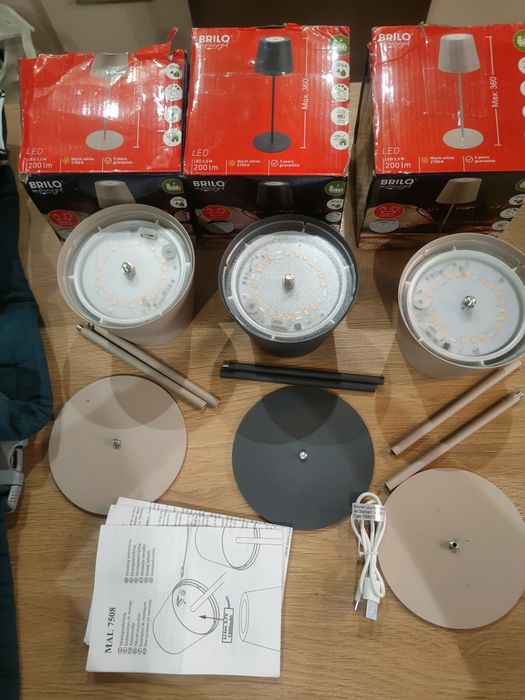 3* Bezprzewodowa lampa stołowa LED  BRILONER stylowa