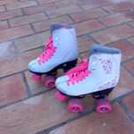 Patins 4 rodas para menina, em pele