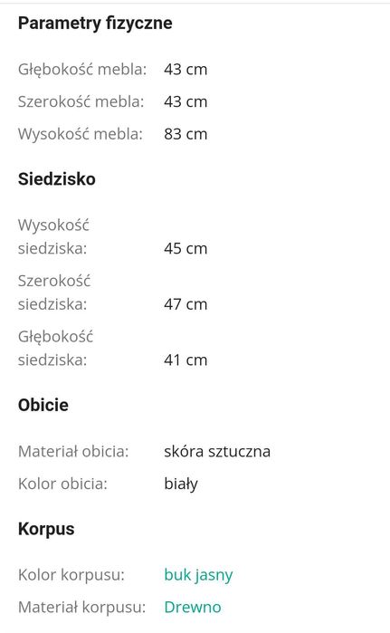 Okazja! Praktycznie nowe białe krzesło w stylu skandynawskim