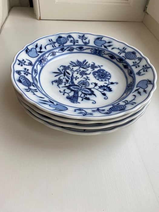 4 szt Meissen Miśnia duży 24 cm cebulowy talerz obiadowy