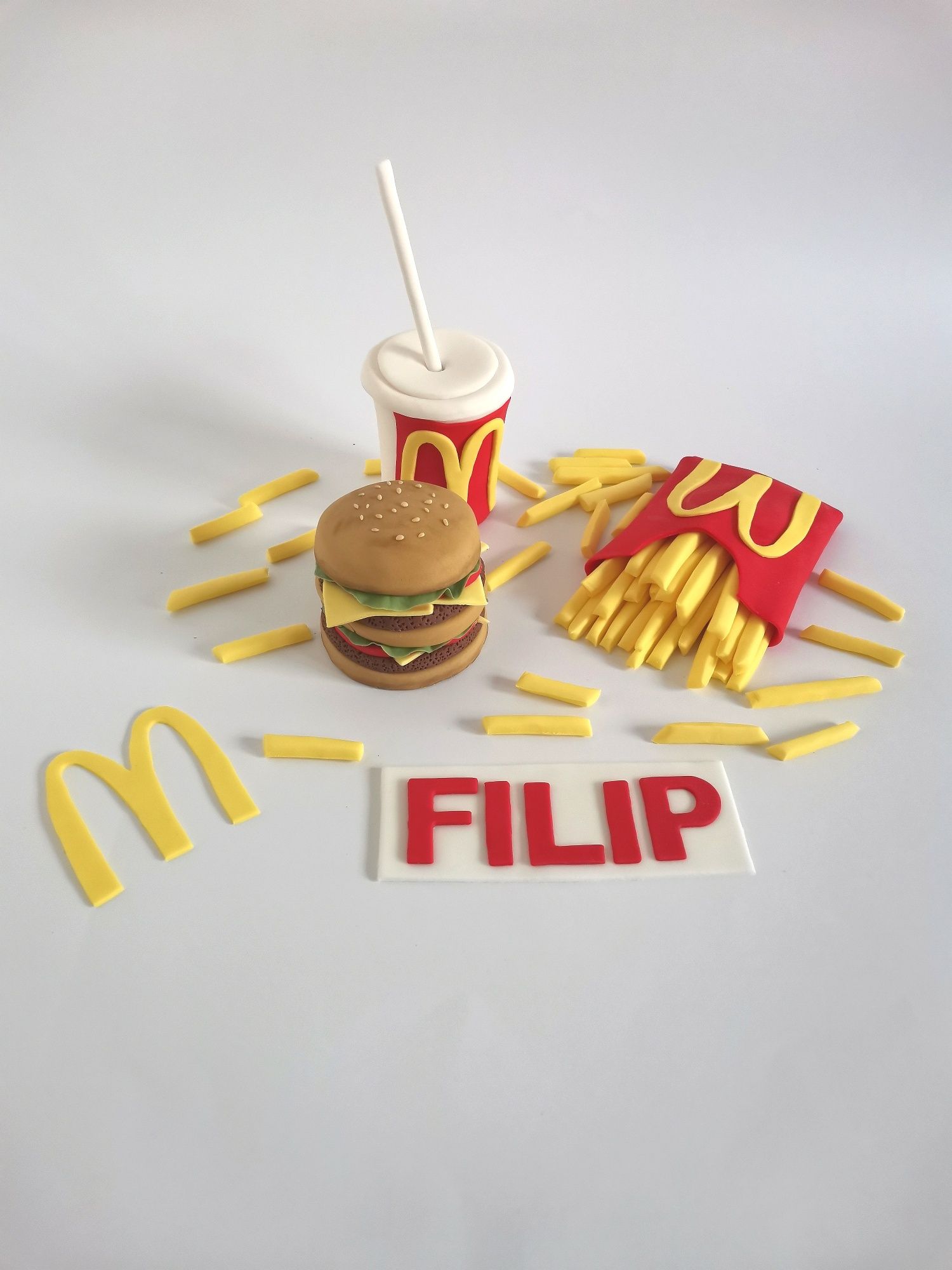 Zestaw McDonald z masy cukrowej