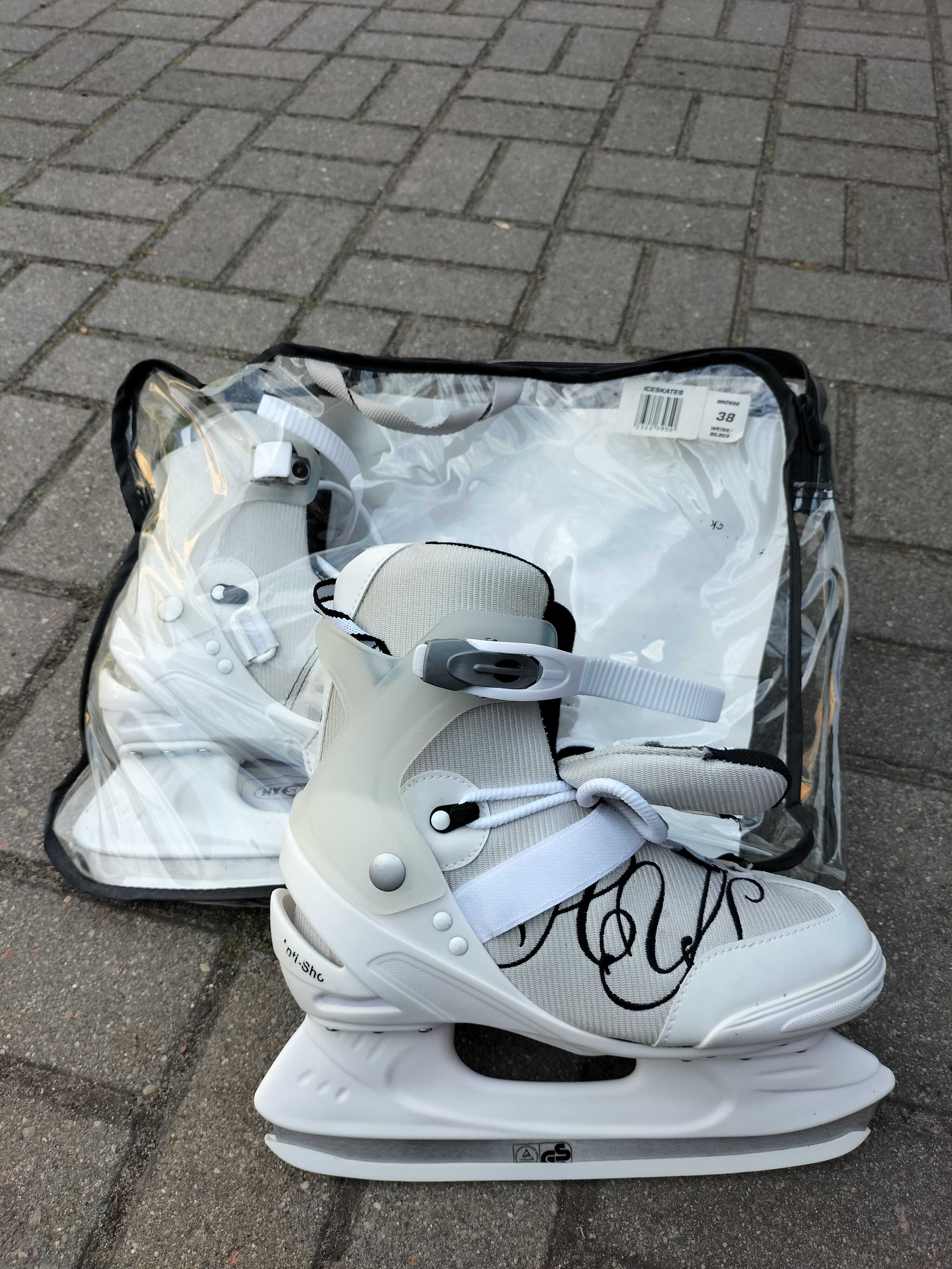 Łyżwy  HY SKATE  białe rozm. 38 - Nowe