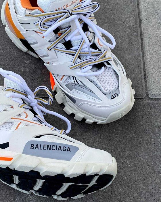 Мужские кроссовки Balenciaga Track 3.0 Premium White&Orange. 40-45