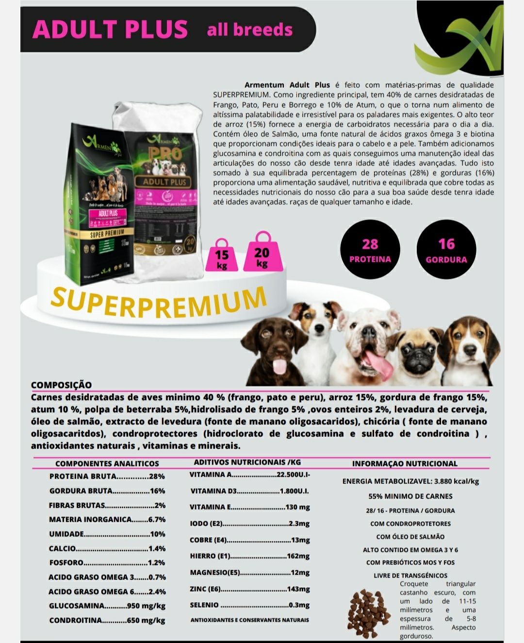 Ração "Adult Plus" SUPER PREMIUM || 20kg