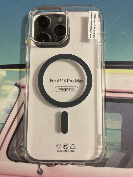 Etui na telefon iPhone 13 Pro Max/ MagSafe szary/ szkło gratis