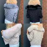 Sweter 4lolory z lisem naturalnym futro lis kardigan kaszmir w PL