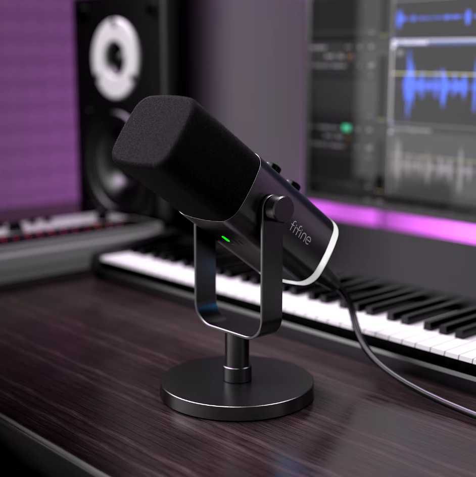 Студійні мікрофони Fifine AM8  живлення USB та XLR | Нові