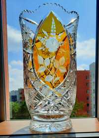 Wielki, piękny wazon, kryształowy PRL.