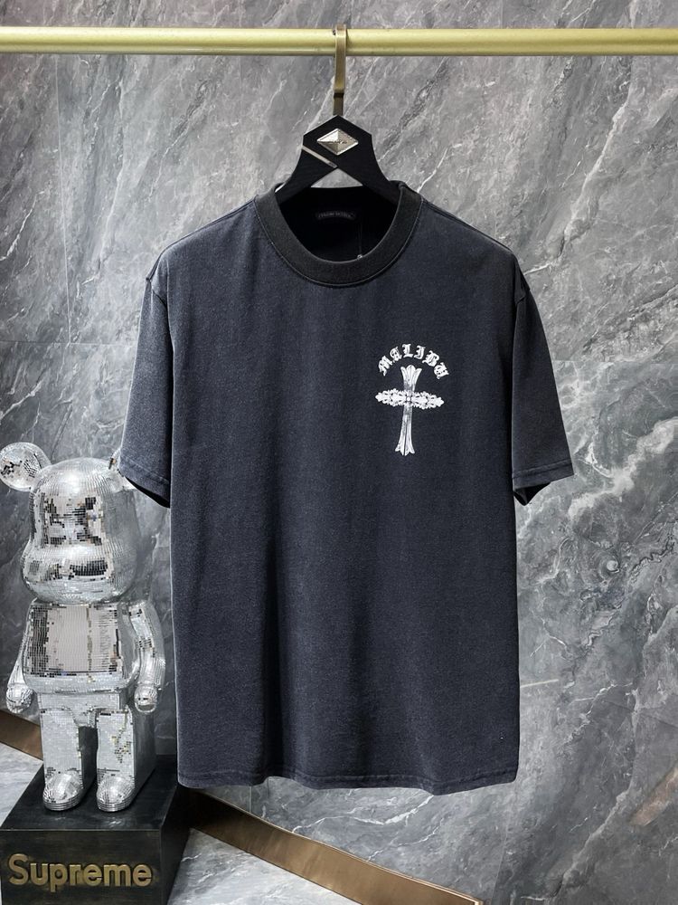 Футболка CHROME HEARTS оверсайз серая унисекс мужская оригинал