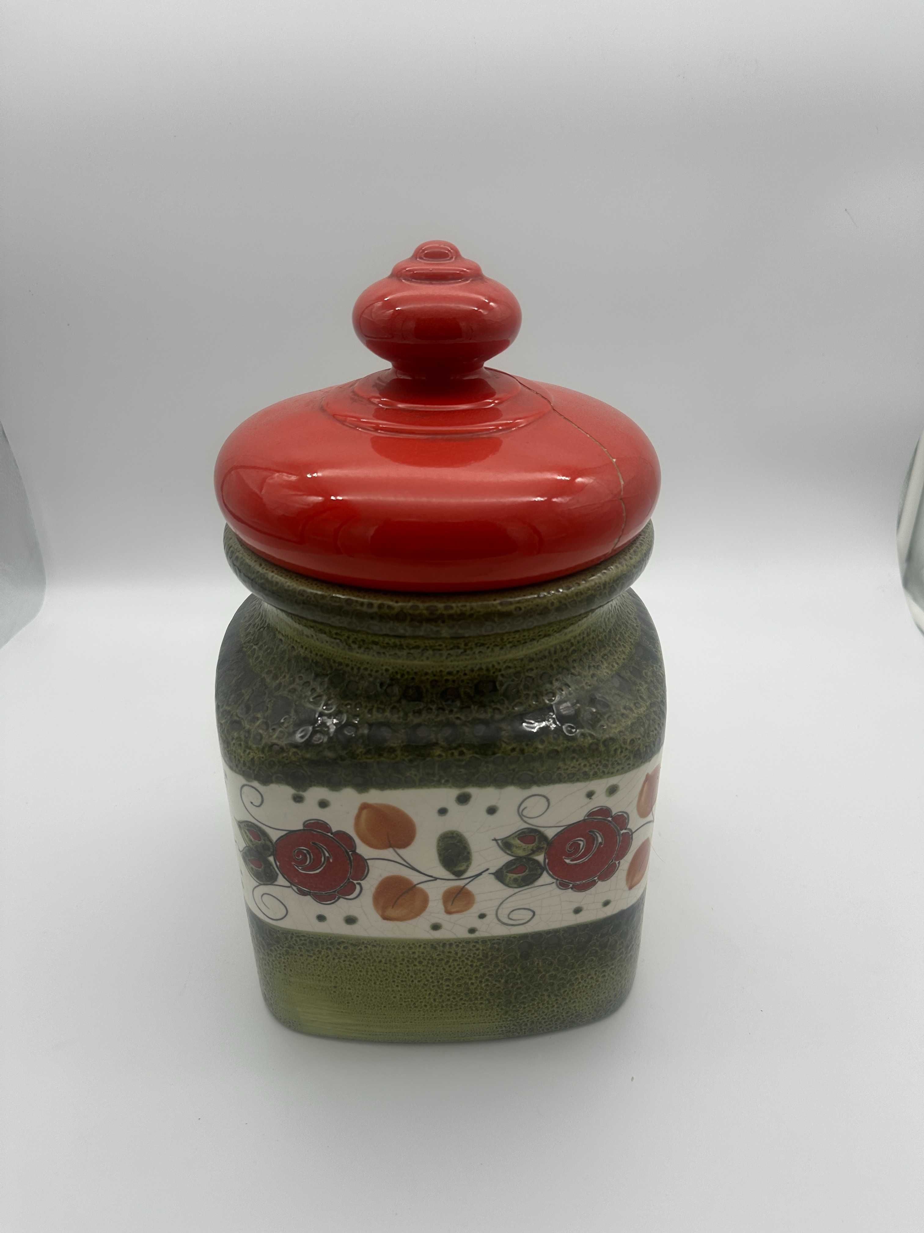 Duży stary dzban ceramiczny pojemnik sygnowany.