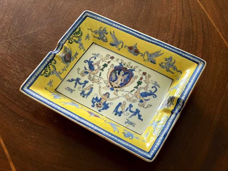 Cinzeiro decorativo vintage pintado à mão