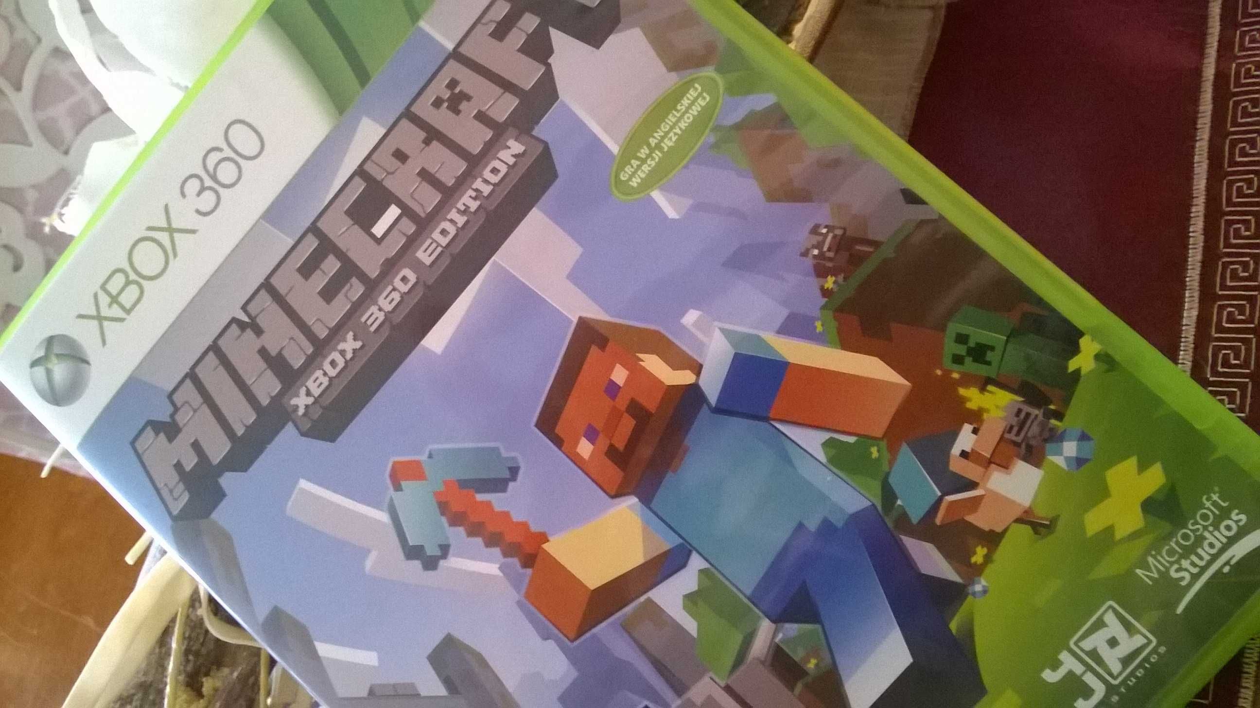 Gra Minecraft na konsolę Xbox 360. Wersja pudełkowa zawierająca płytę.