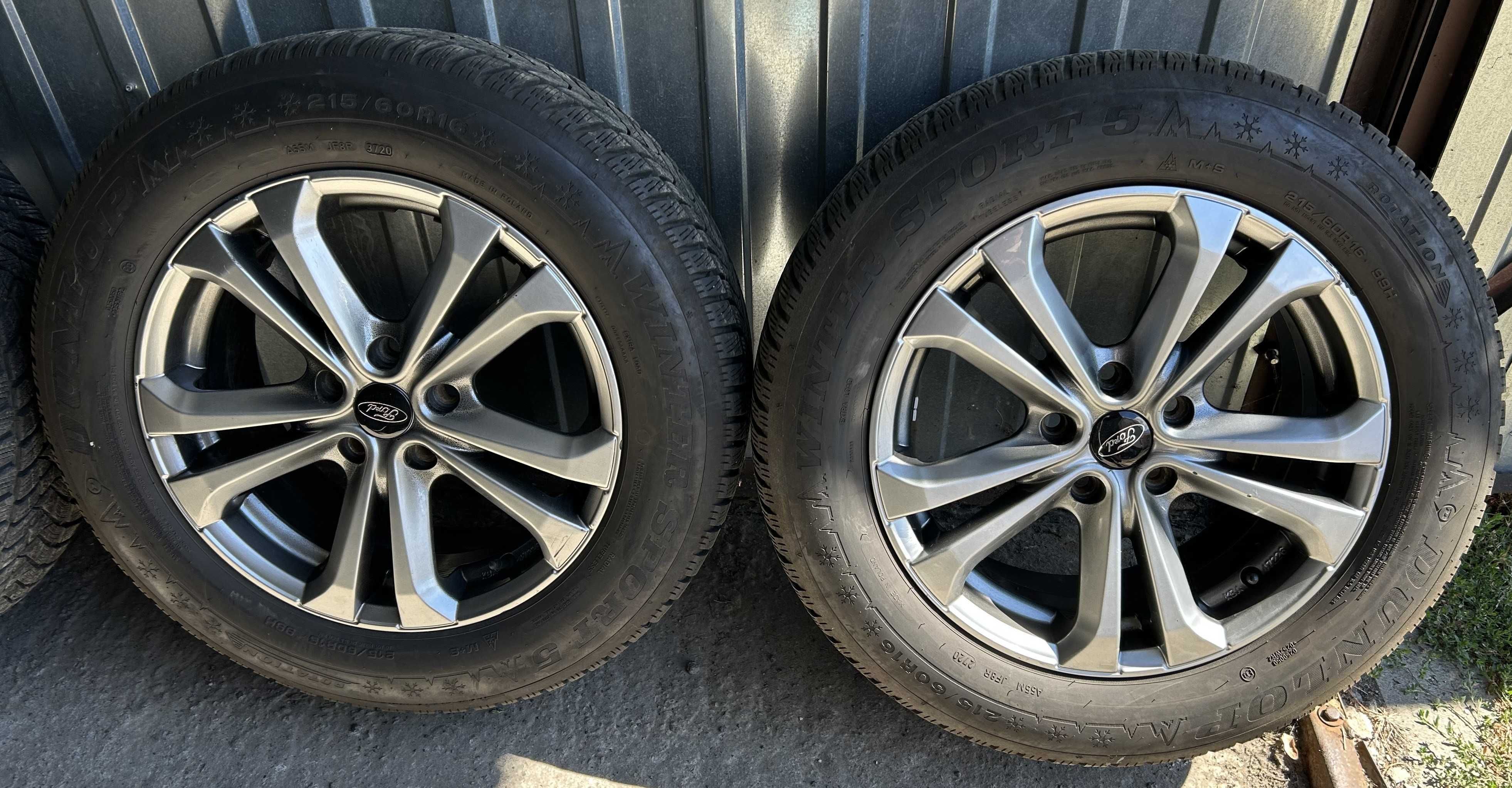 Ford 16" 5x108, ET47, 7" + opony 215/60 R16 zima