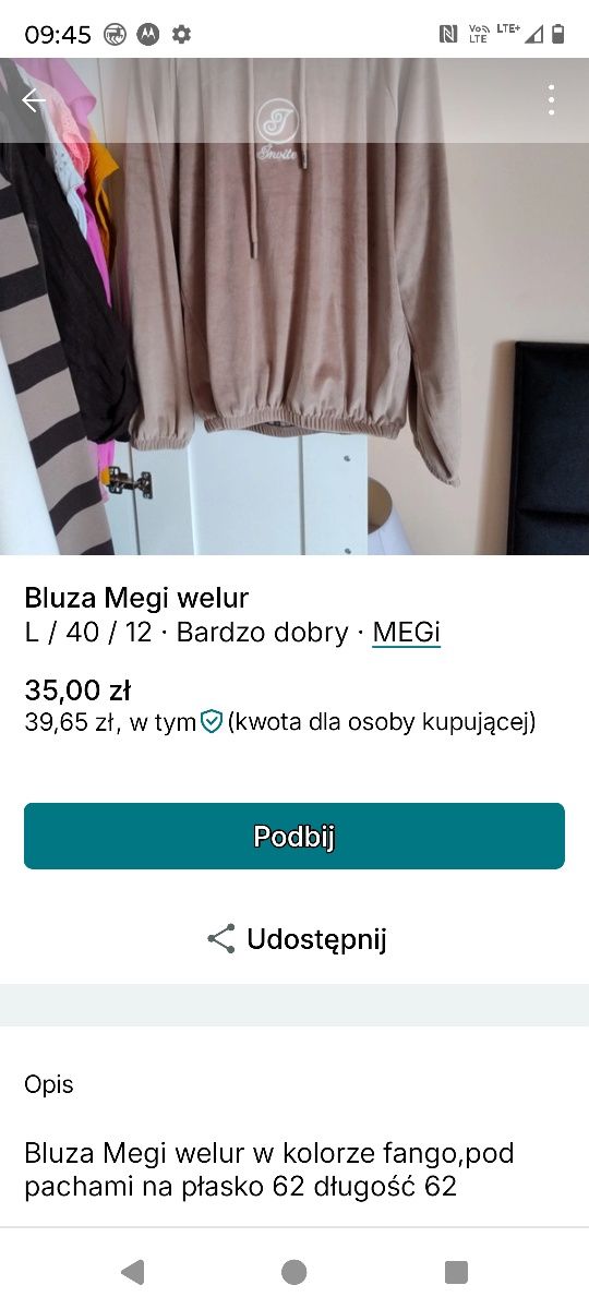Bluza Megi welur
