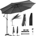 OMERAI 3M Parasol Ogrodowy Stalowy Tarasowy, 8 Żeber, UPF50+, Bananowy