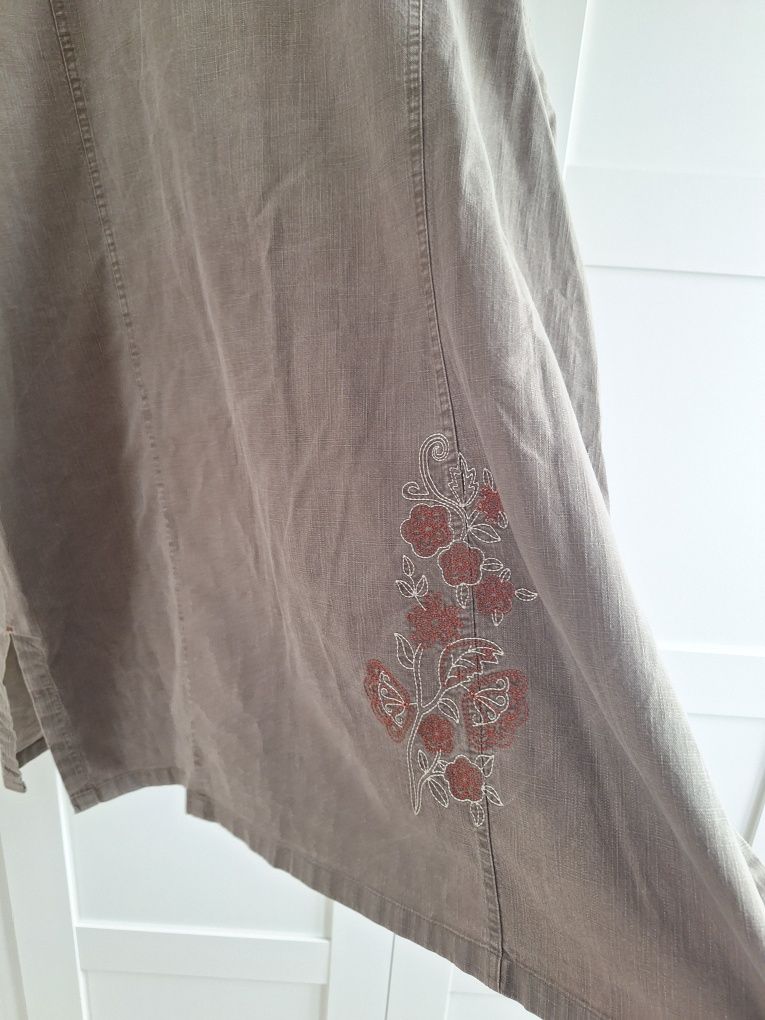 Zielona długa koszula khaki 4/5/6XL rękaw 3/4