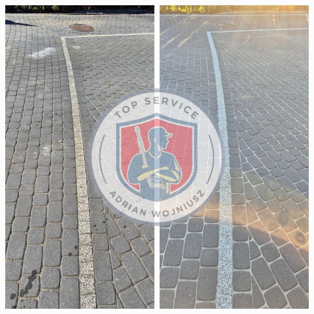 Mycie kostki brukowej, elewacji, dachów