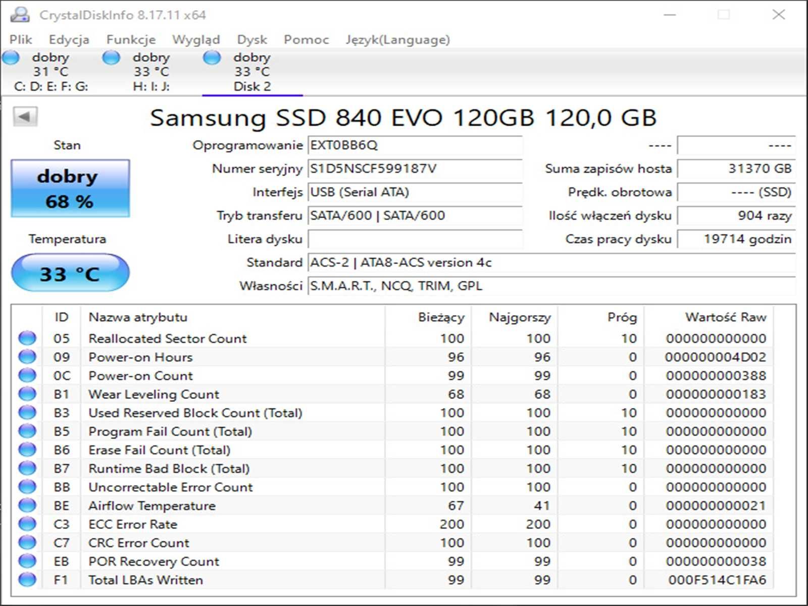 SSD 120GB Samsung 840 EvO