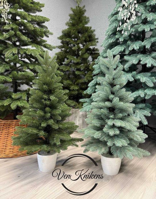 Ялинка штучна лита в горщику офісна, Елка искусственная 0,7 м та 1,1 м