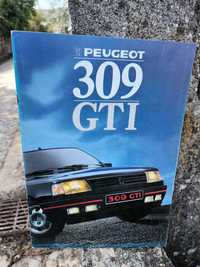 Catálogo Flyer desdobrável original peugeot 309 gti de 1988