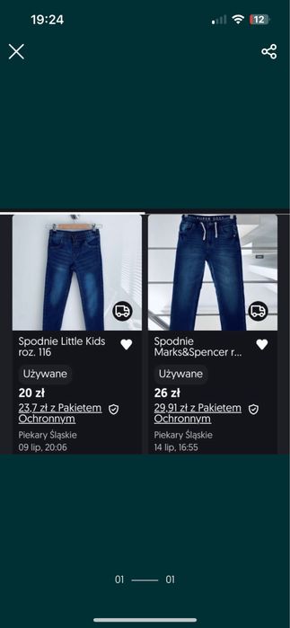 Zestaw spodni roz. 116