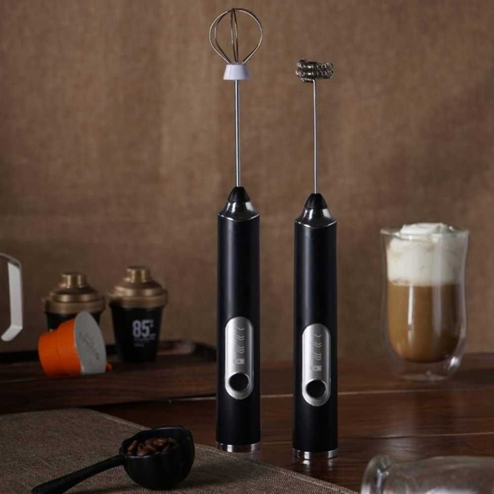 Elektryczny, ręczny spieniacz do mleka z podwójną trzepaczką, USB