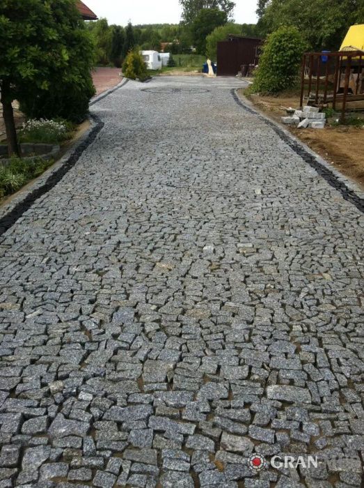 Łupek granitowy sortowany szary,kostka granitowa odpad