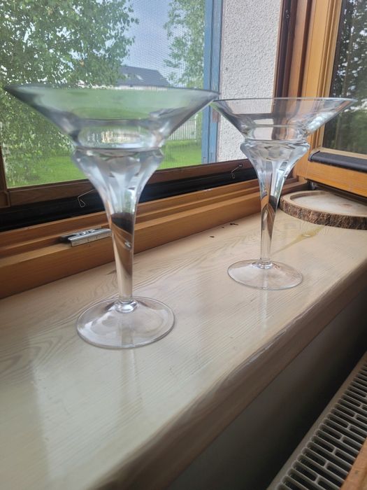 Kryształowe kieliszki do szampana, martini
