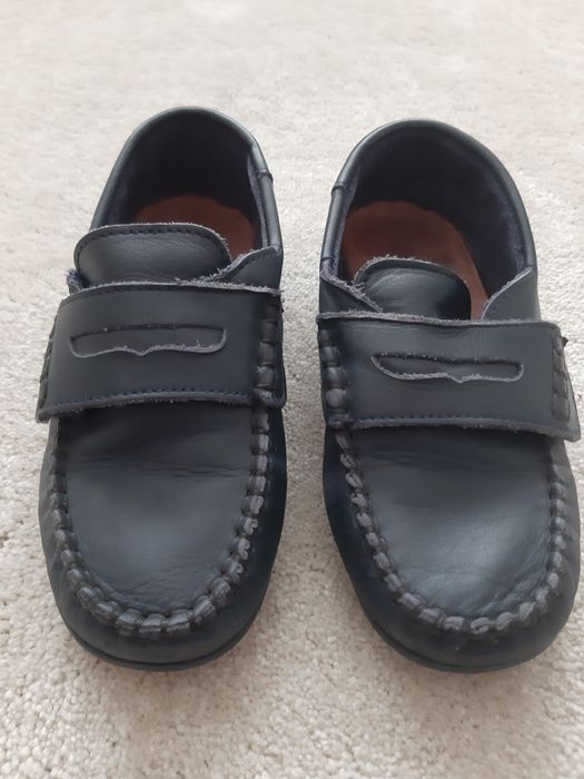 Sapato pele azul c/ velcro 29